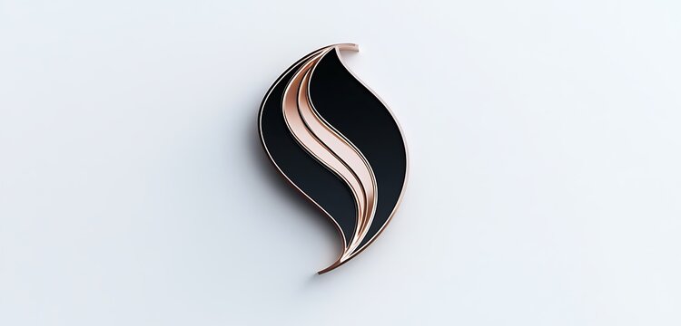 Luxurious minimalist logo featuring black and rose gold in an elegant design on white