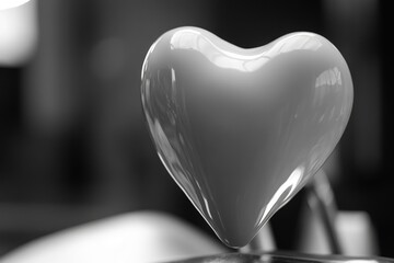 Poster - A heart-shaped object sits on top of a table, perfect for romantic or celebratory occasions