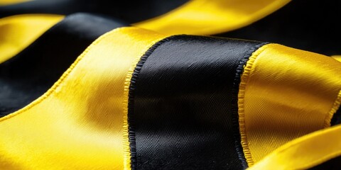 Poster - A detailed view of a yellow and black striped necktie