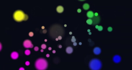 Poster - Image of glowing light spots over dark background