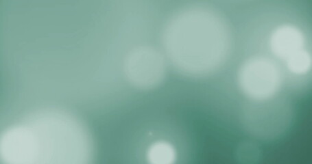 Poster - Image of glowing light spots over green background