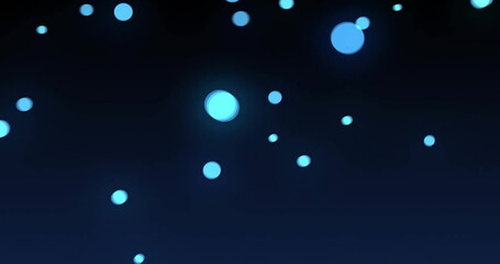 Poster - Image of glowing light spots moving over black background
