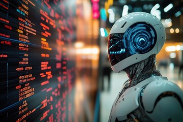 Poster - A robot studying the surface of a wall with its sensors and cameras