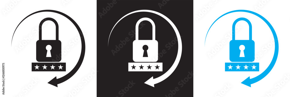 Reset password icon. simple key protection flat design vector pictogram ...