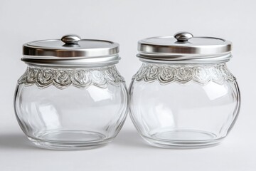 Poster - Two glass jars sitting on a table