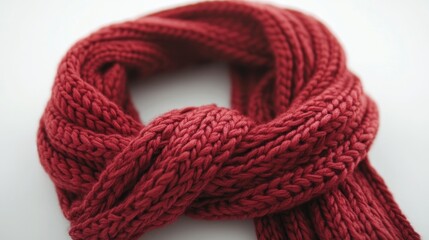 Poster - A close-up shot of a bright red scarf on a white background