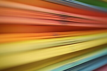 Poster - Vibrant Hues: Stacked Colorful Papers, Abstract Gradient Texture, Delightful Color Palette, Artistic Paper Arrangement, Creative Design