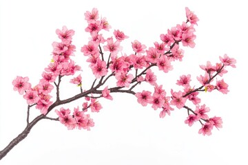 Poster - Delicate pink flowers against a clean white background