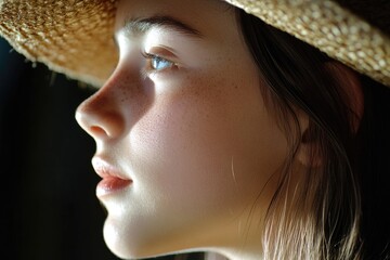 Wall Mural - A close-up shot of someone wearing a hat