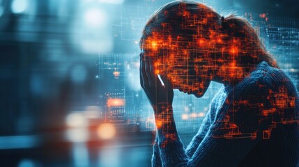 Digital Depression:  A Woman Overwhelmed by Technology's Impact on Mental Health