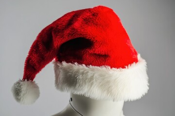 Poster - A red and white Santa hat sits atop a mannequin head, ready for holiday decorations or photography props