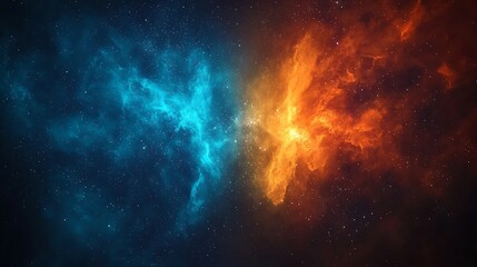 Wall Mural - A blue and orange galaxy with stars