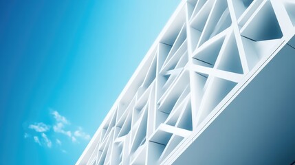 Aufkleber - A white building with a clear blue sky background