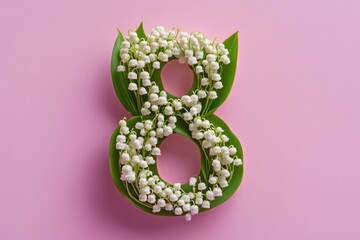 Wall Mural - Eight-sided flower arrangement using lily of the valley for decorative purposes