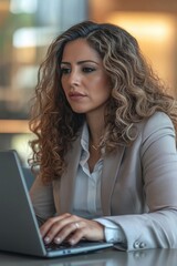 Poster - a person sitting at a desk with a laptop, possibly working or studying