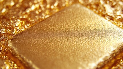 Poster - Close-up of a gold plate on a table, great for lifestyle and luxury images
