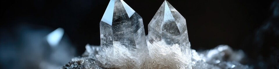 Aufkleber - Two crystals perched on top of a rocky outcropping, surrounded by natural terrain
