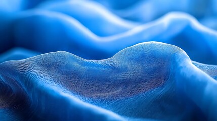 Canvas Print - Blue silk fabric texture, draped, studio, soft light, design