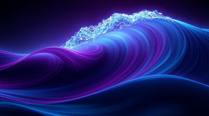 Poster - Spectacular chromatic wave crests with dynamic water effect illustration