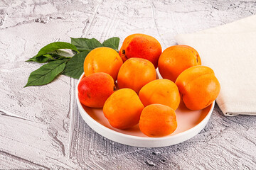 Wall Mural - Raw ripe sweet apricots heap