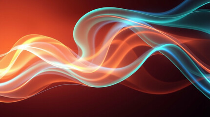 Poster - Dynamic interplay of fiery and glacial light streams against a rich backdrop