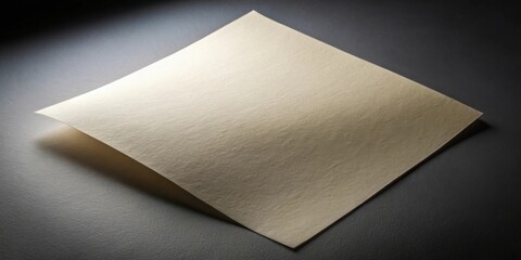 Aufkleber - A subtly textured, pale beige square of paper rests on a darker surface, illuminated by a soft light source, showcasing its delicate curvature and smooth finish.