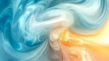 Poster - Vibrant swirls of colors dance in a mesmerizing display of blue and orange hues at the break of dawn. Generative AI