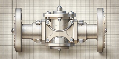 Poster - Precise Engineering of a Complex Valve System Depicted on Technical Drawing Grid