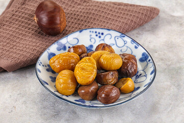 Wall Mural - Roasted sweet natural organic shestnut