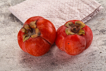 Sweet fresh ripe persimmon fruit