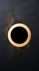 Wall Mural - Elegant Distant black hole absorbing surrounding light and stars with swirling gravitational waves creating a powerful space phenomenon 