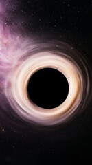 elegant distant black hole absorbing surrounding light and stars with swirling gravitational waves c