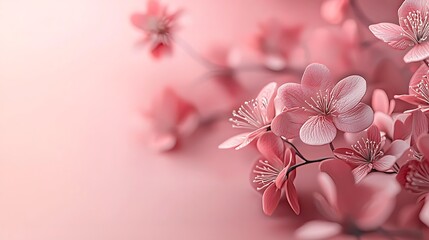 Canvas Print - Pink blossoms branch, soft background, spring, website banner