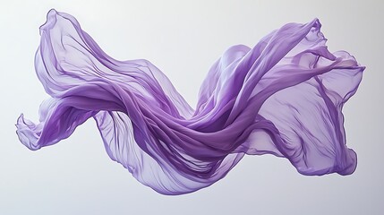 Canvas Print - Lavender fabric flowing, studio shot, white background, elegant design