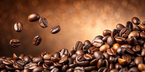 Sticker - Roasted Coffee Beans in Motion, a Cascade of Rich Aroma and Flavor