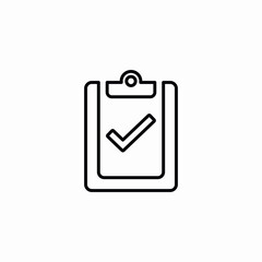 Poster - clipboard approved icon vector sign