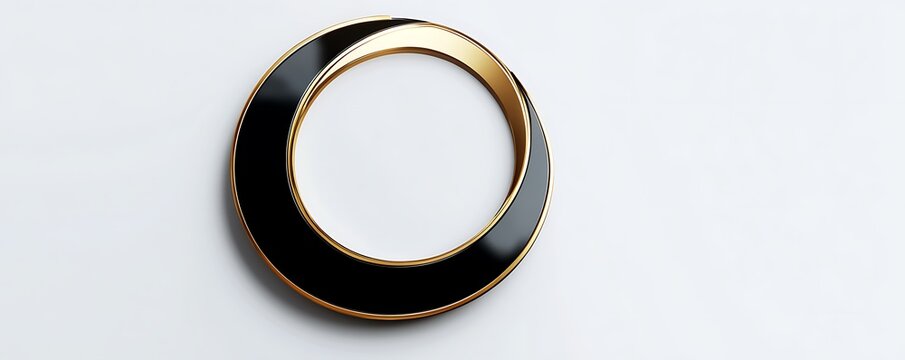 Sleek luxury logo featuring metallic gold and black in a circular modern design on white