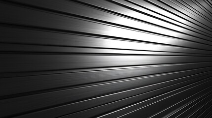 Poster - Metallic Stripes Converging, Dark Background, Abstract Texture, Design Element