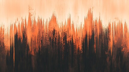 Poster - Abstract orange sunset glitch art, digital painting, website banner
