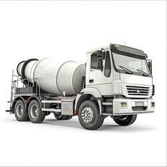 Wall Mural - Concrete mixer delivery truck on white background