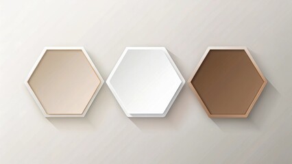 Poster - Elegant Hexagonal Display Platforms with Subtle Shadows and Neutral Tones