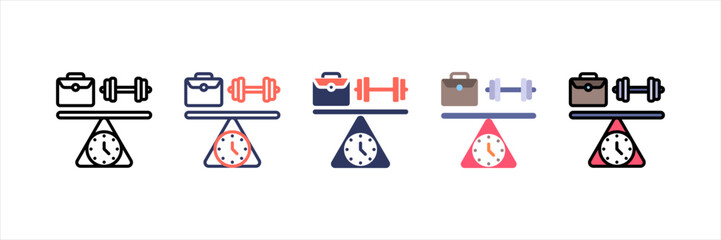 Poster - Work Life Balance Multistyle Icon Set