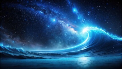 Wall Mural - celestial ocean a luminous wave crests under a breathtaking expanse of stars and nebulae, a cosmic b