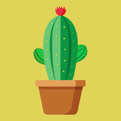 Sticker - Cactus plant in pot vector illustration