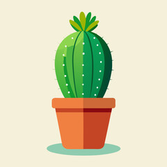 Sticker - Cactus plant in pot vector illustration