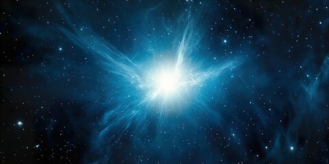 Wall Mural - blue nebula starfield