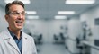 © Qstock - Enthusiastic Scientist Wearing Safety Glasses in Modern Laboratory Photograph for Science and Research Concepts