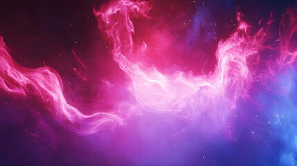 pink and blue cosmic energy swirls, nebula background