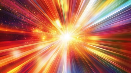 Poster - An energetic abstract background with rays of light and bursts of color radiating outward, conveying a sense of excitement and movement for dynamic designs.