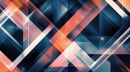 Poster - An intricate geometric abstract pattern with sharp angles and lines in contrasting colors, adding depth and a contemporary touch to any digital project.